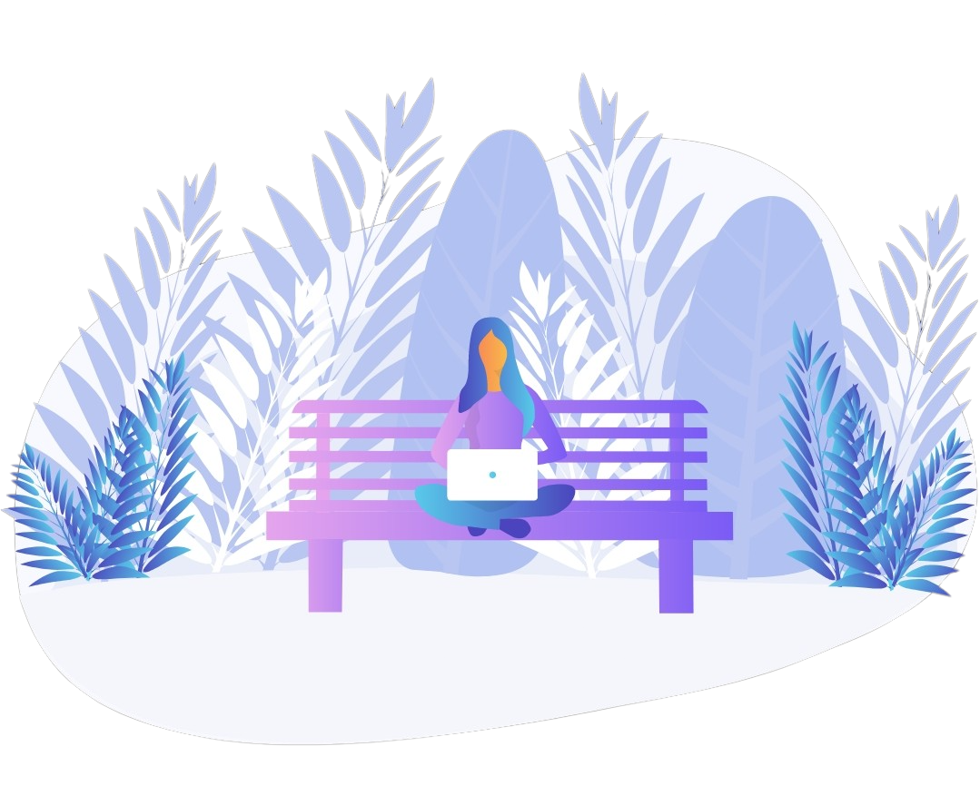 Girl with a laptop checking a website